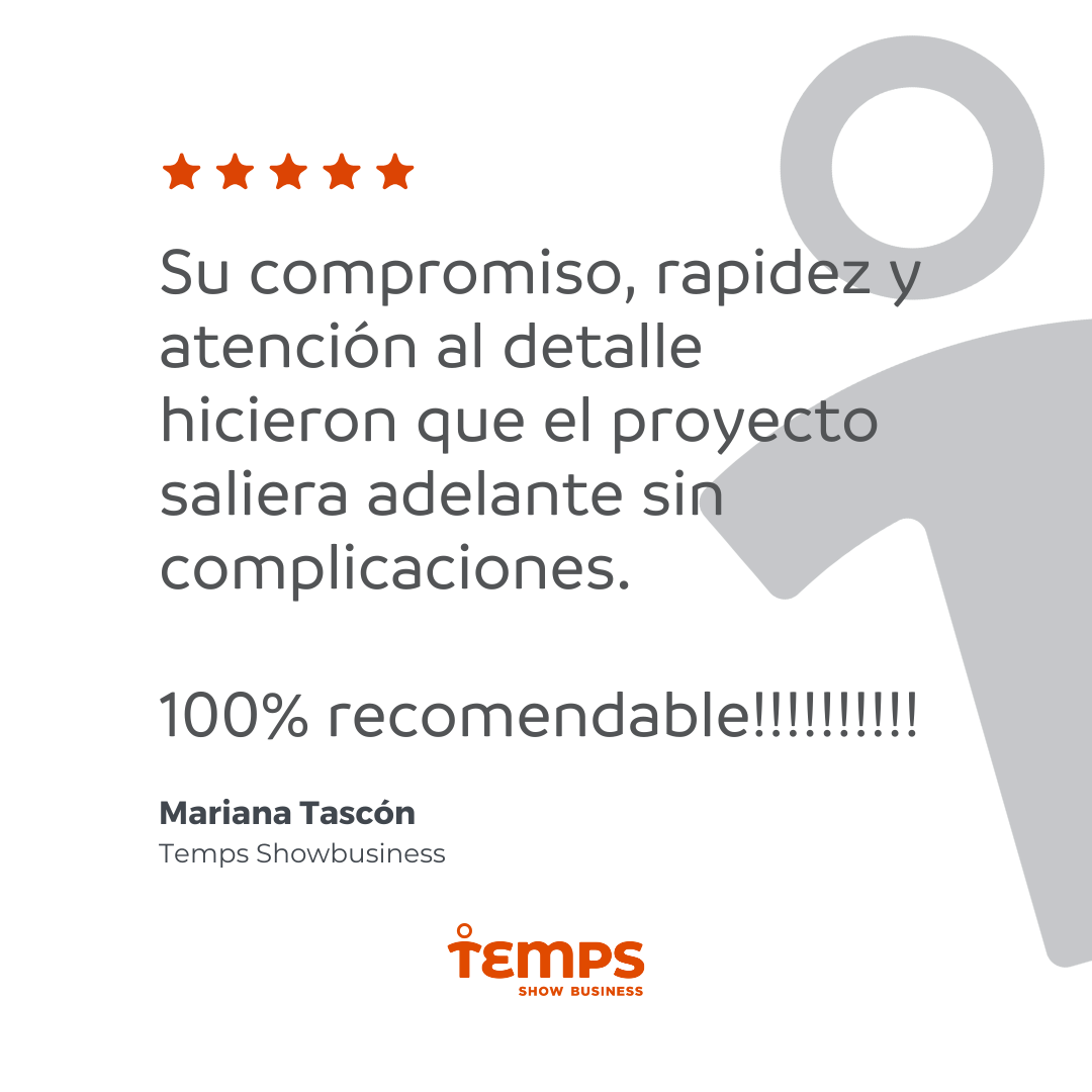 Reseña usuario TEMPS SHOW BUSINESS