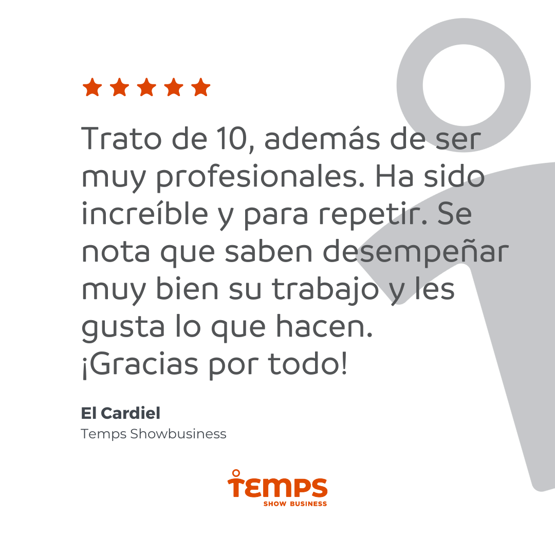 Reseña usuario TEMPS SHOW BUSINESS