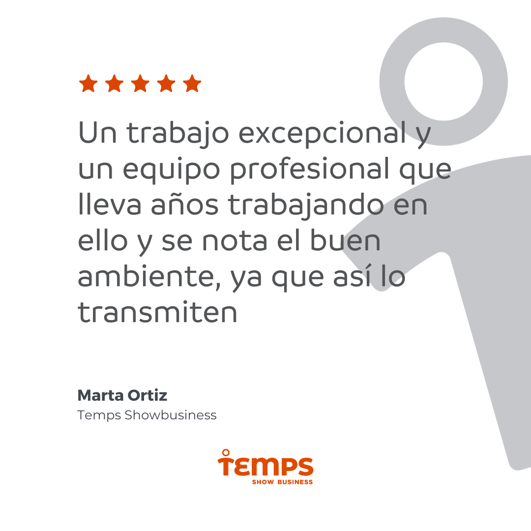 Reseña usuario TEMPS SHOW BUSINESS