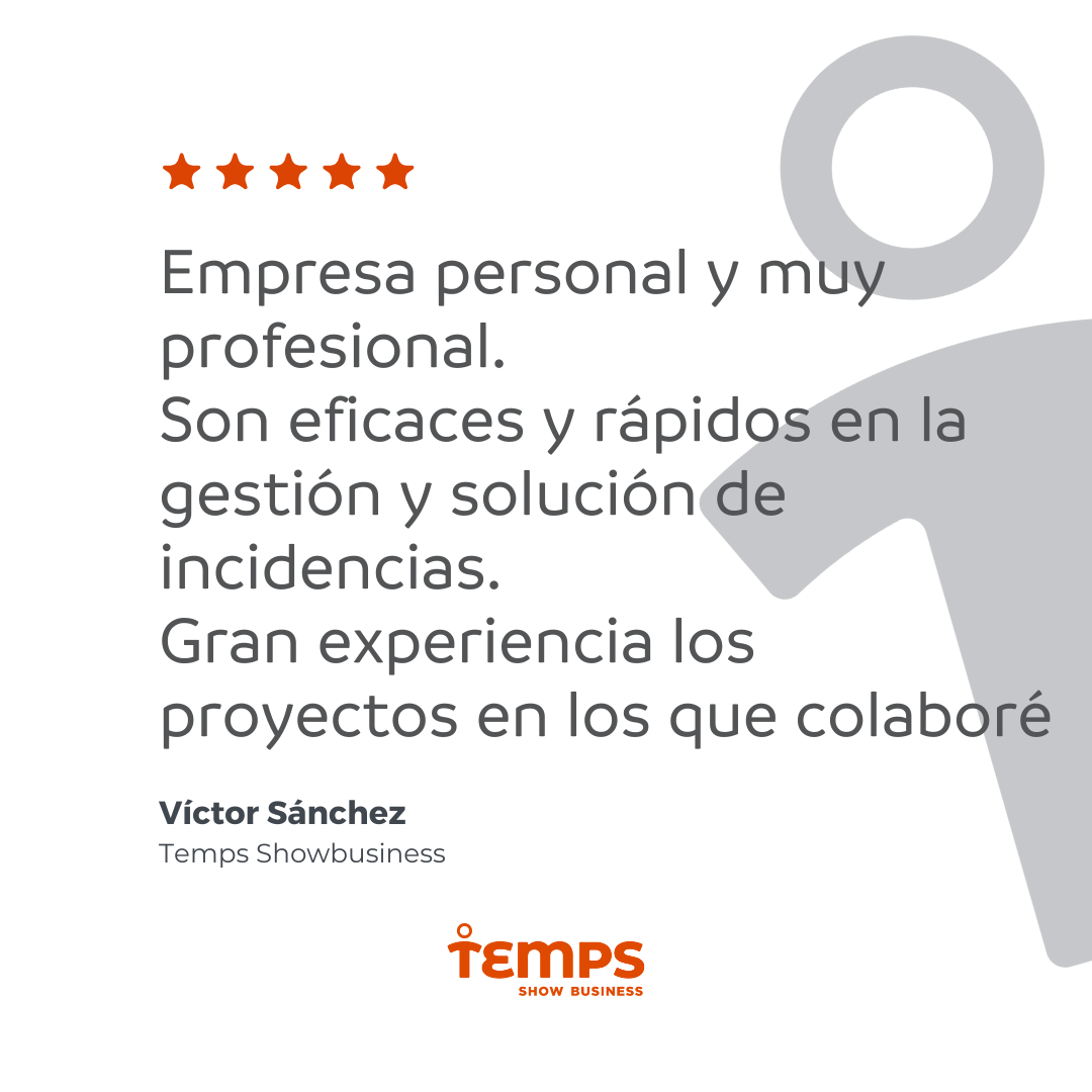 Reseña usuario TEMPS SHOW BUSINESS