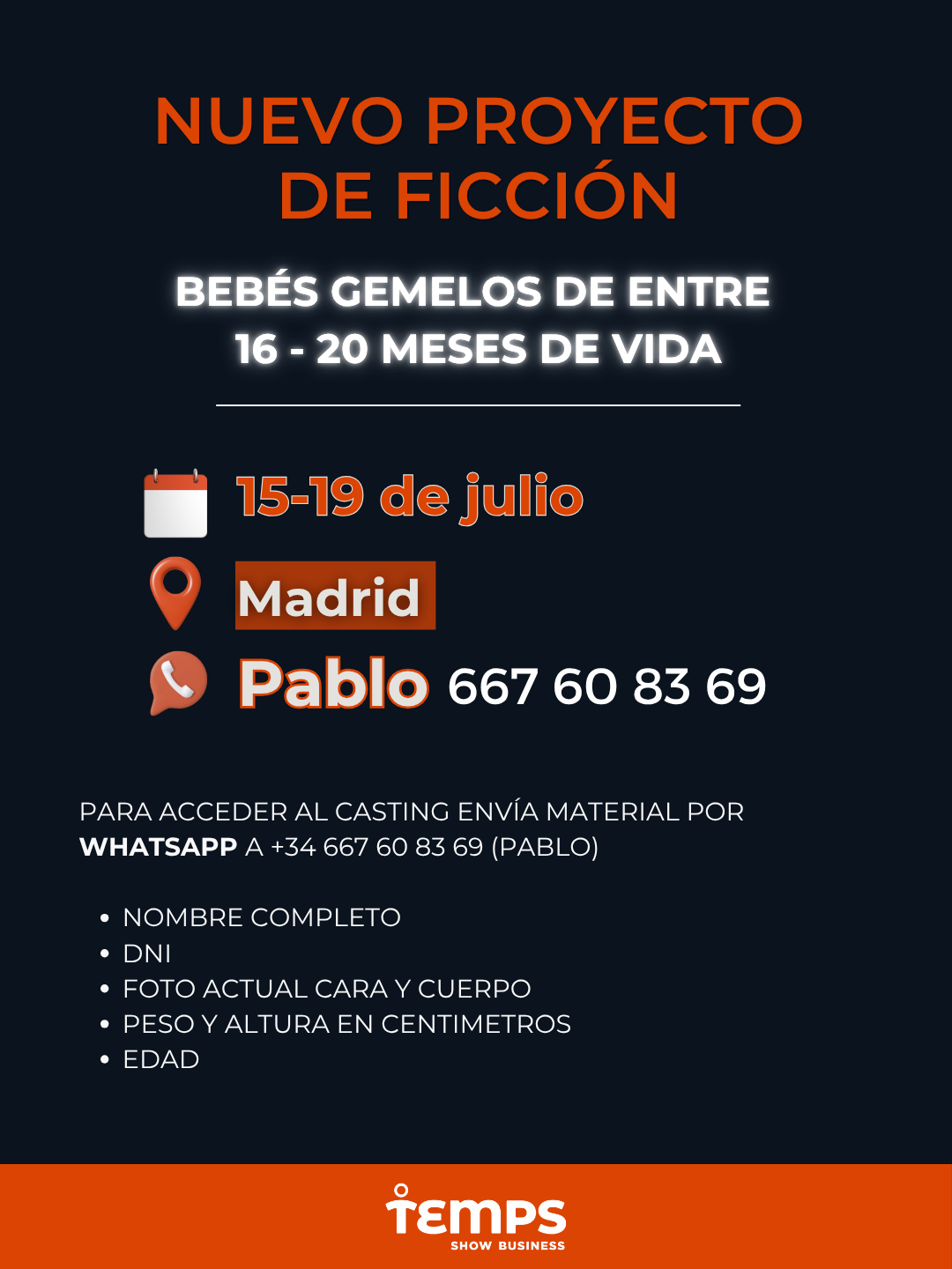 Nuevo casting en Temps