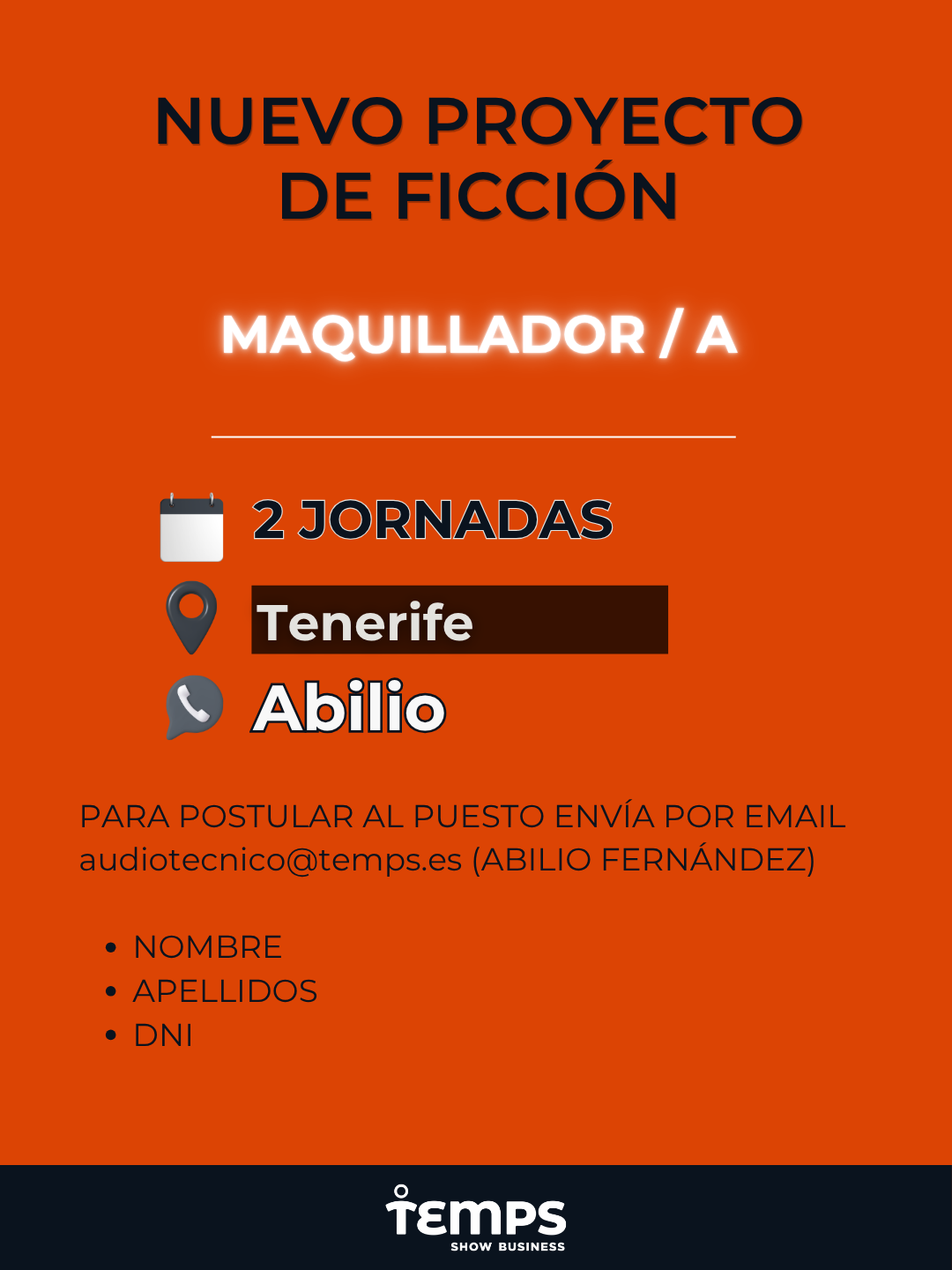 Nuevo casting en Temps